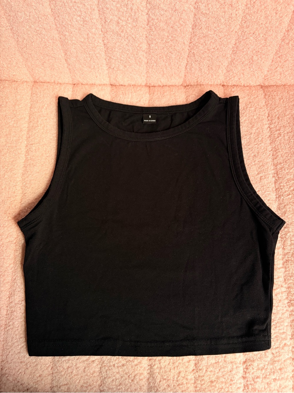Women's Black Cropped Tank Top - Unbranded